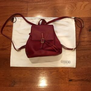 Vintage Red Leather COACH Backpack